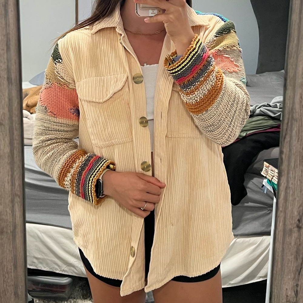 Anthropologie Cream Shacket